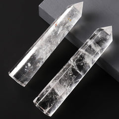 AierCrystal white smelted stone tower figurine adds refined shelf accents