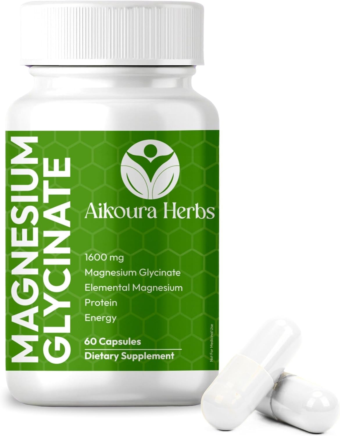 AIKOURA HERBS supplement bottle with clear daily dose.