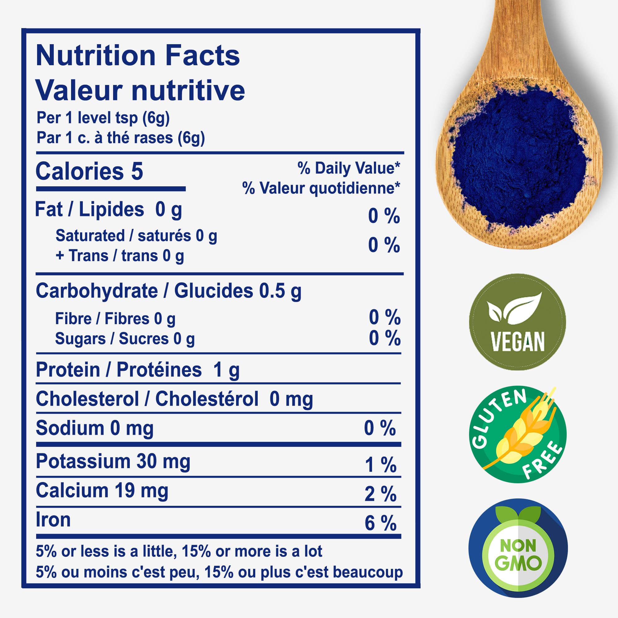 Aimgrow Blue Spirulina Powder in baking dough adds color and flavor.
