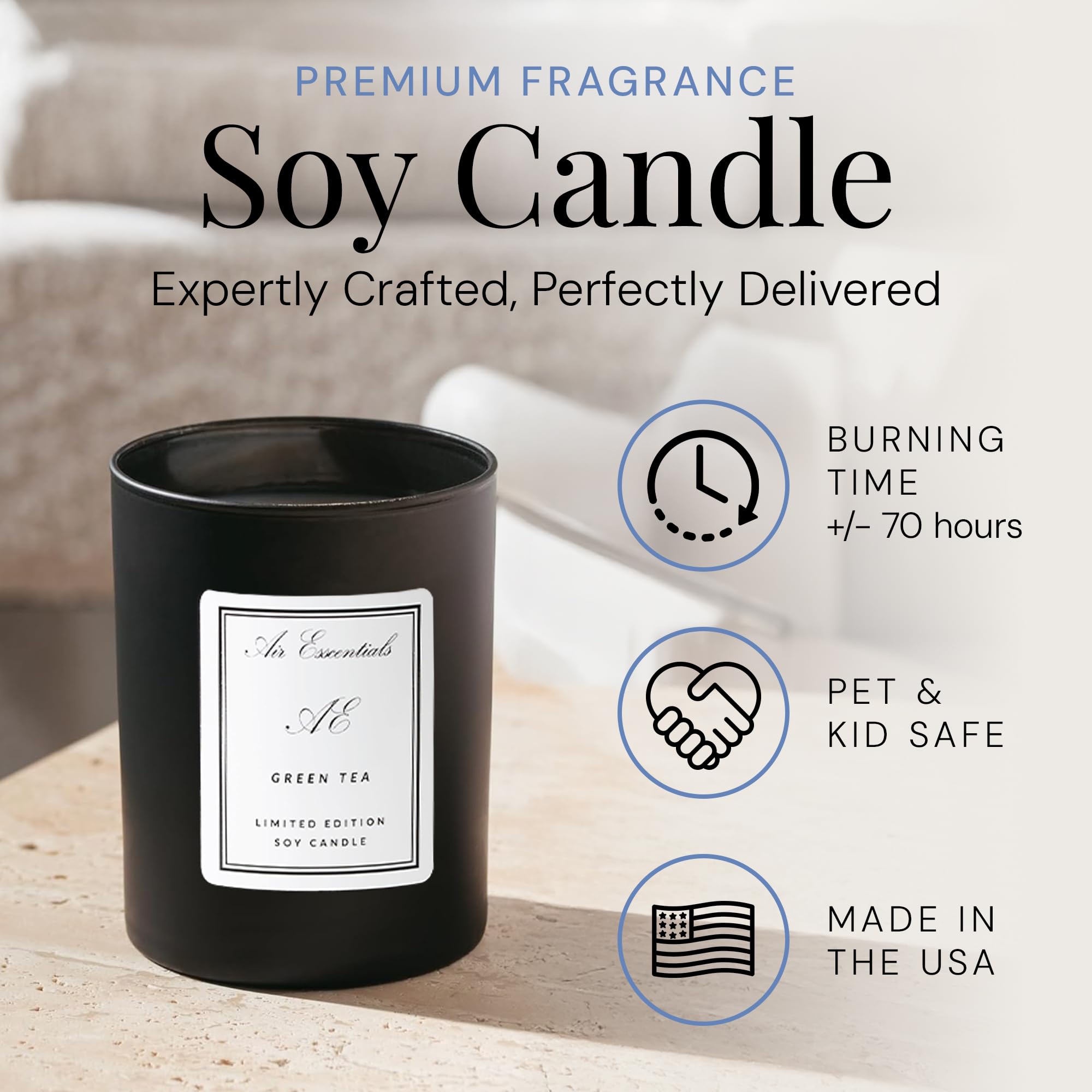 Air Esscentials Clean Scented Soy Candle 11oz vessel for home comfort