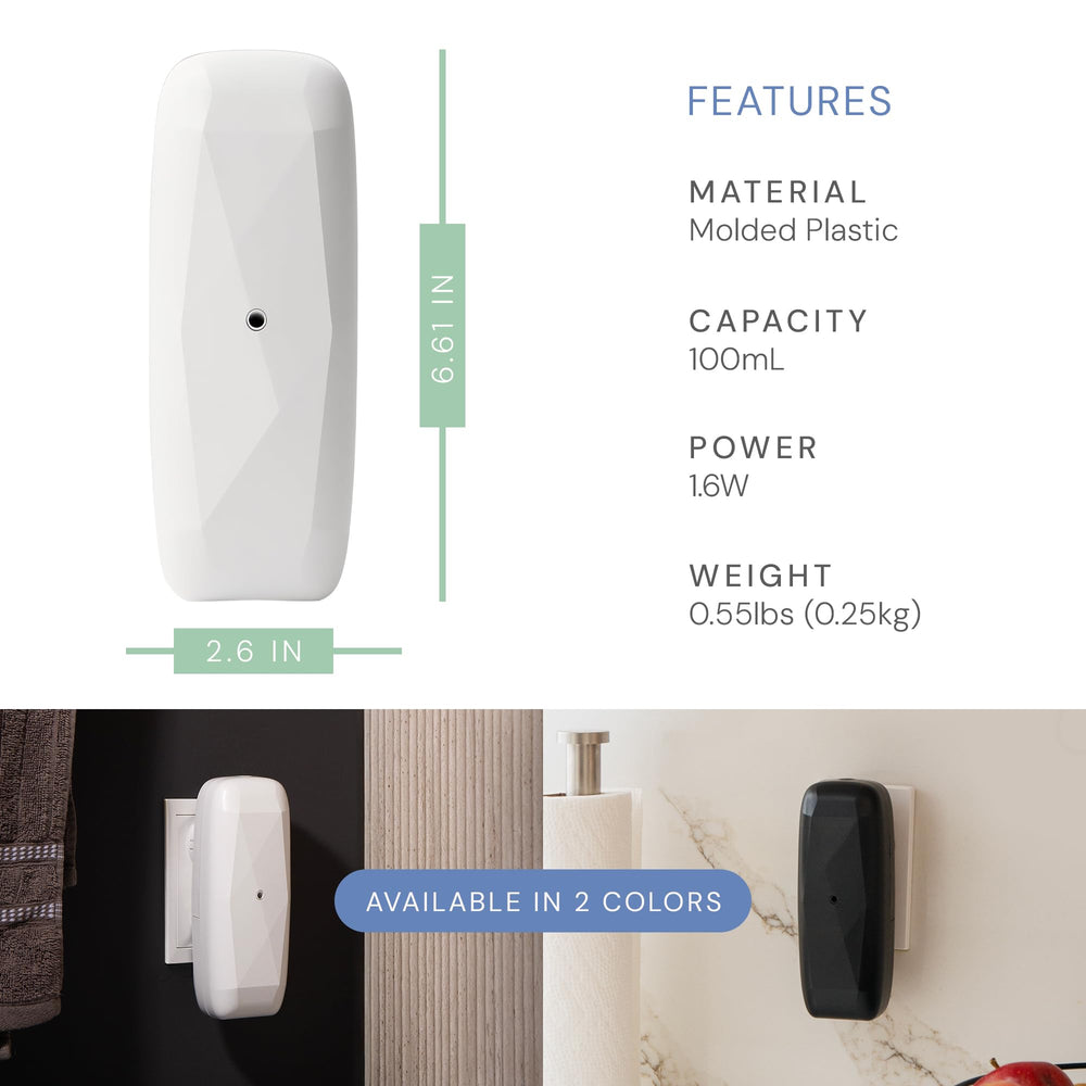 Air Esscentials Diamond diffuser in living room; quiet operation creates subtle ambiance.