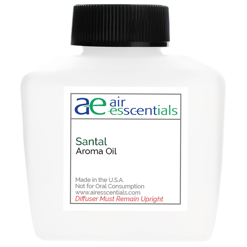 Air Esscentials Santal Aroma Oil bottle for long-lasting sandalwood and cardamom fragrance.