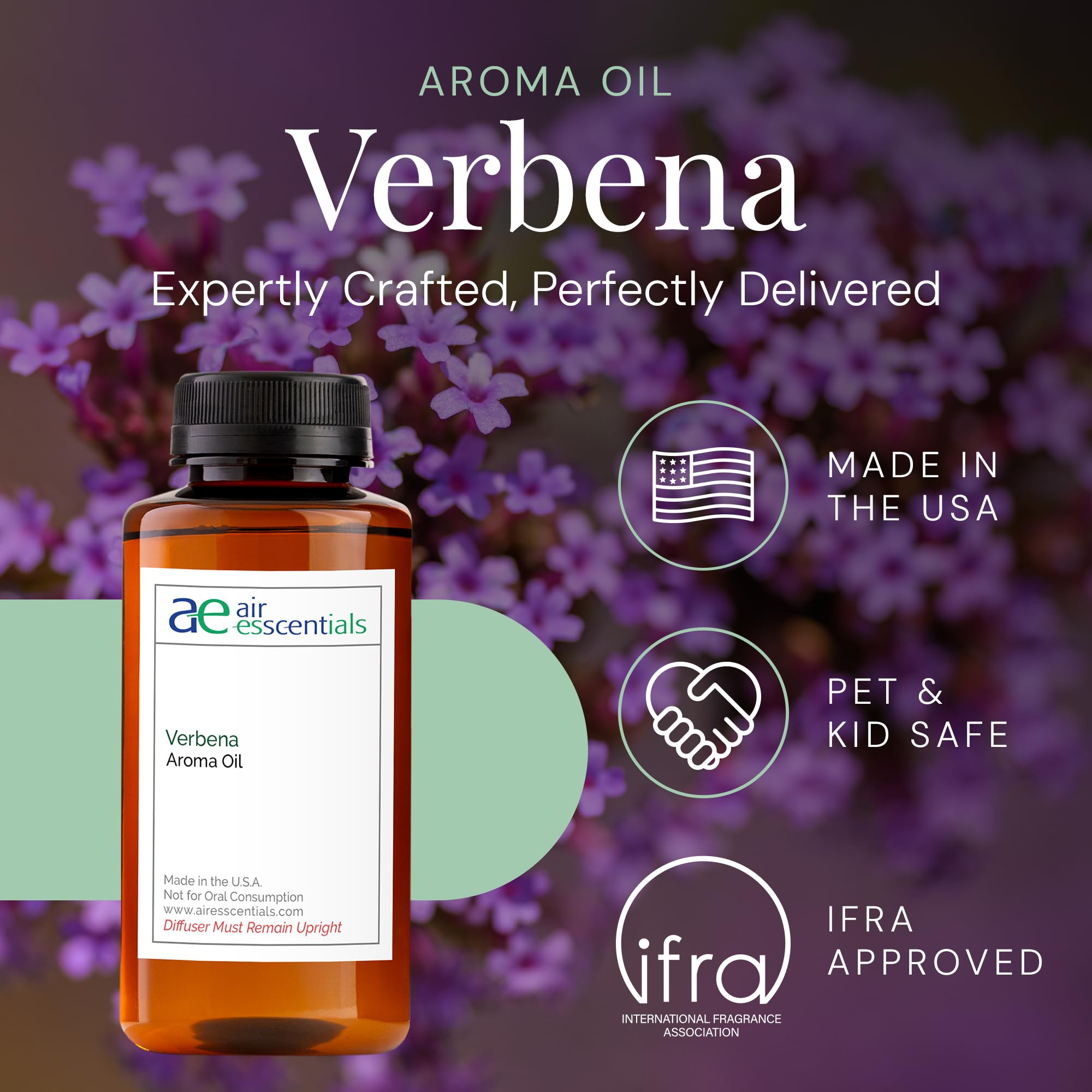 Air Esscentials Verbena Aroma Oil diffuser setup fills rooms with citrus-floral notes