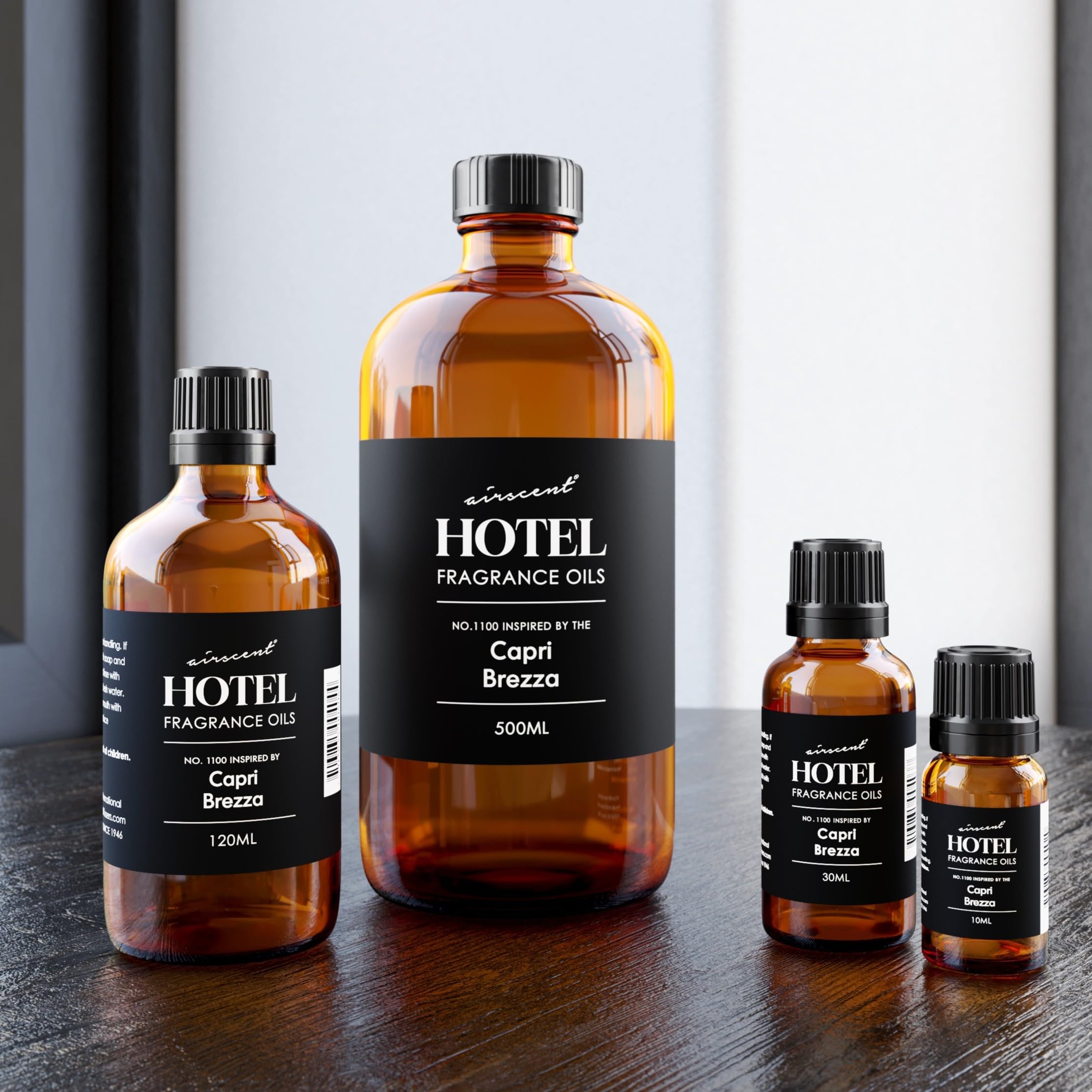 Air-Scent Capri Brezza oil used in ultrasonic or waterless diffusers.