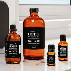 Air-Scent No. 1038 hotel spa label on bottle evokes luxury