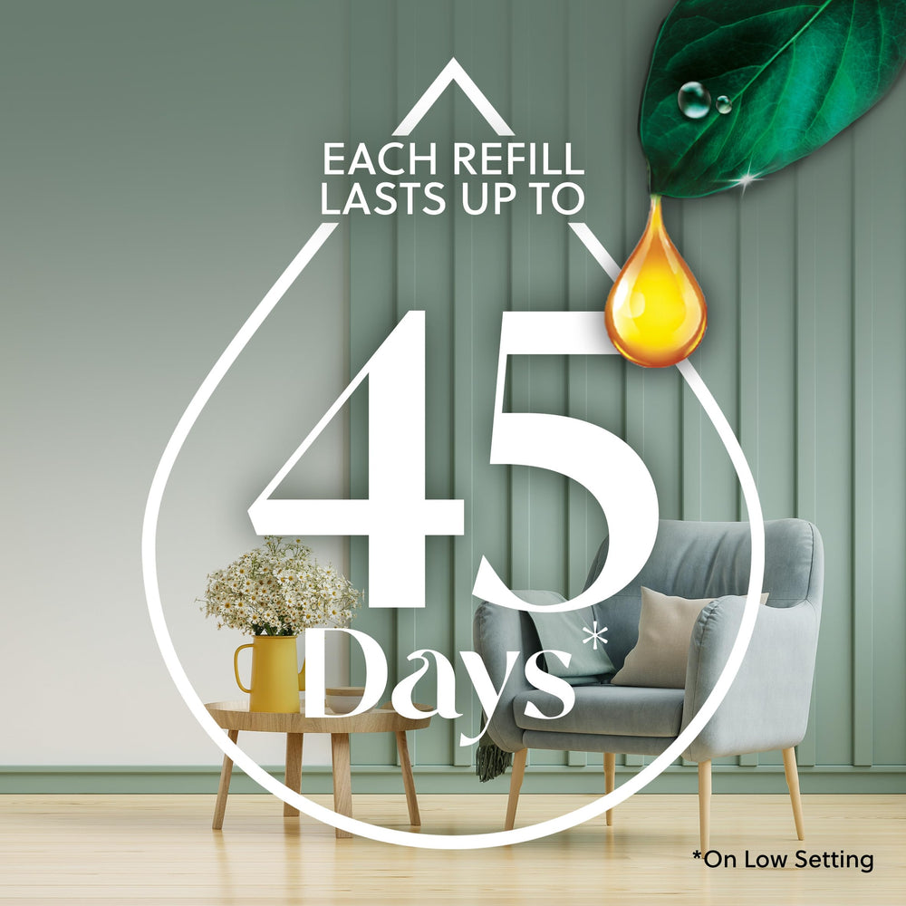 Air Wick Essential Mist refill pack ready for easy fragrance updates.