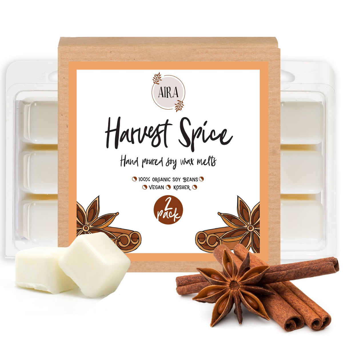 Aira Fall Wax Melt Harvest Spice cubes in action for cozy ambience.