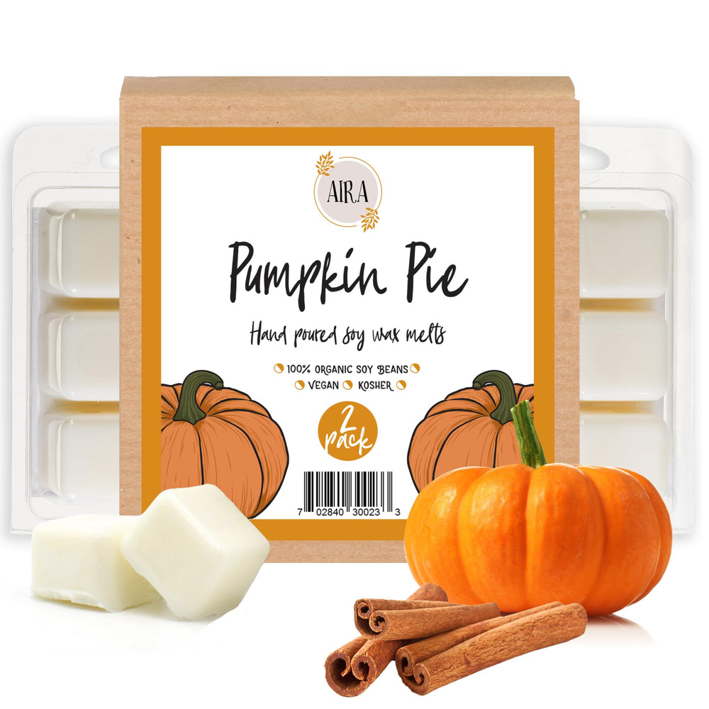 Aira Fall Pumpkin Pie wax cubes releasing a warm, cozy aroma.