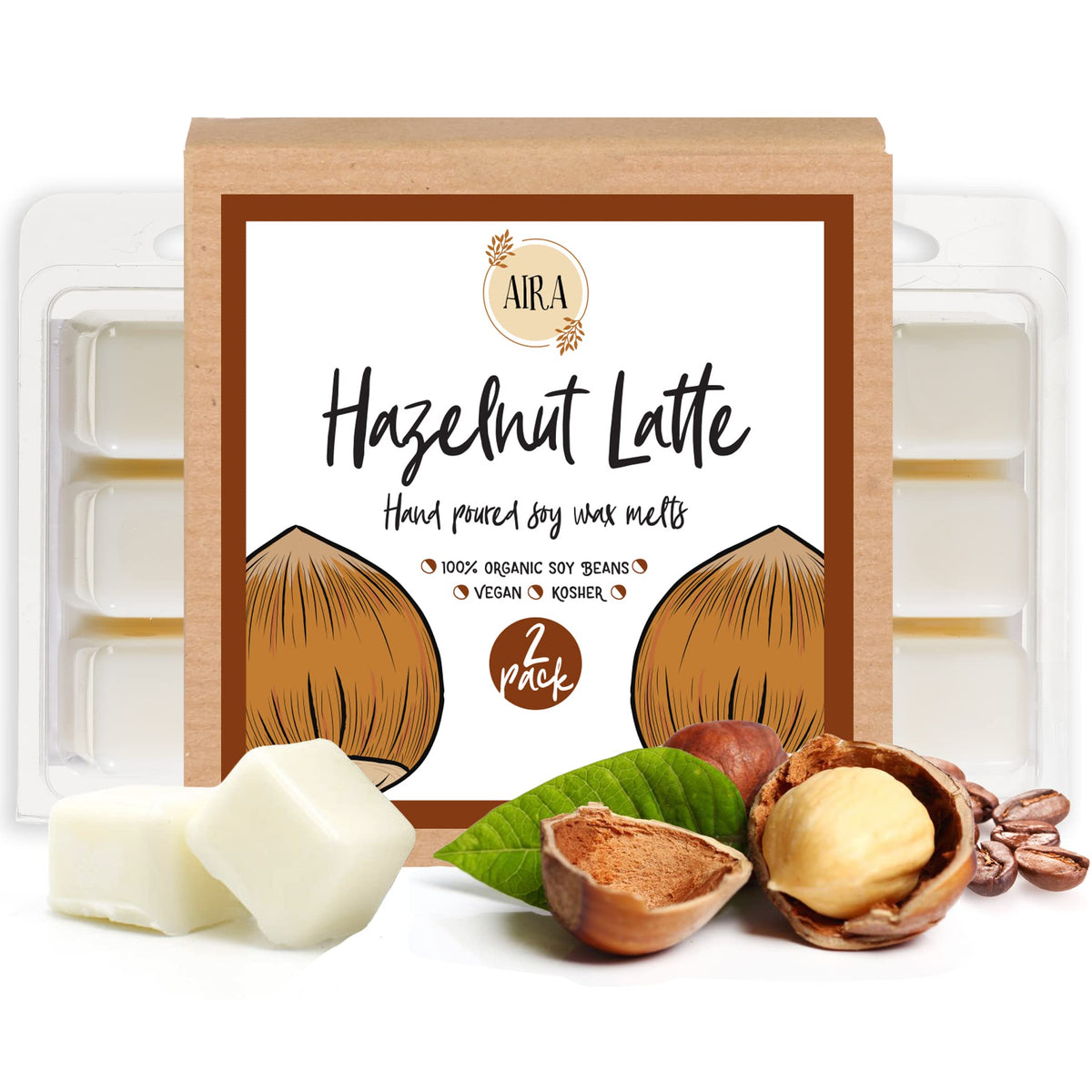 Aira Soy Tarts hazelnut latte cubes melting to create cozy office ambiance