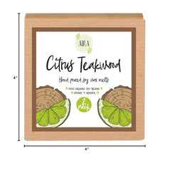 Aira Soy Tarts citrus-teakwood cubes in a tealight warmer for ambient scent.