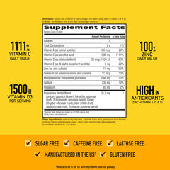 Airborne gluten-free immune-support badge on packaging indicating dietary suitability.