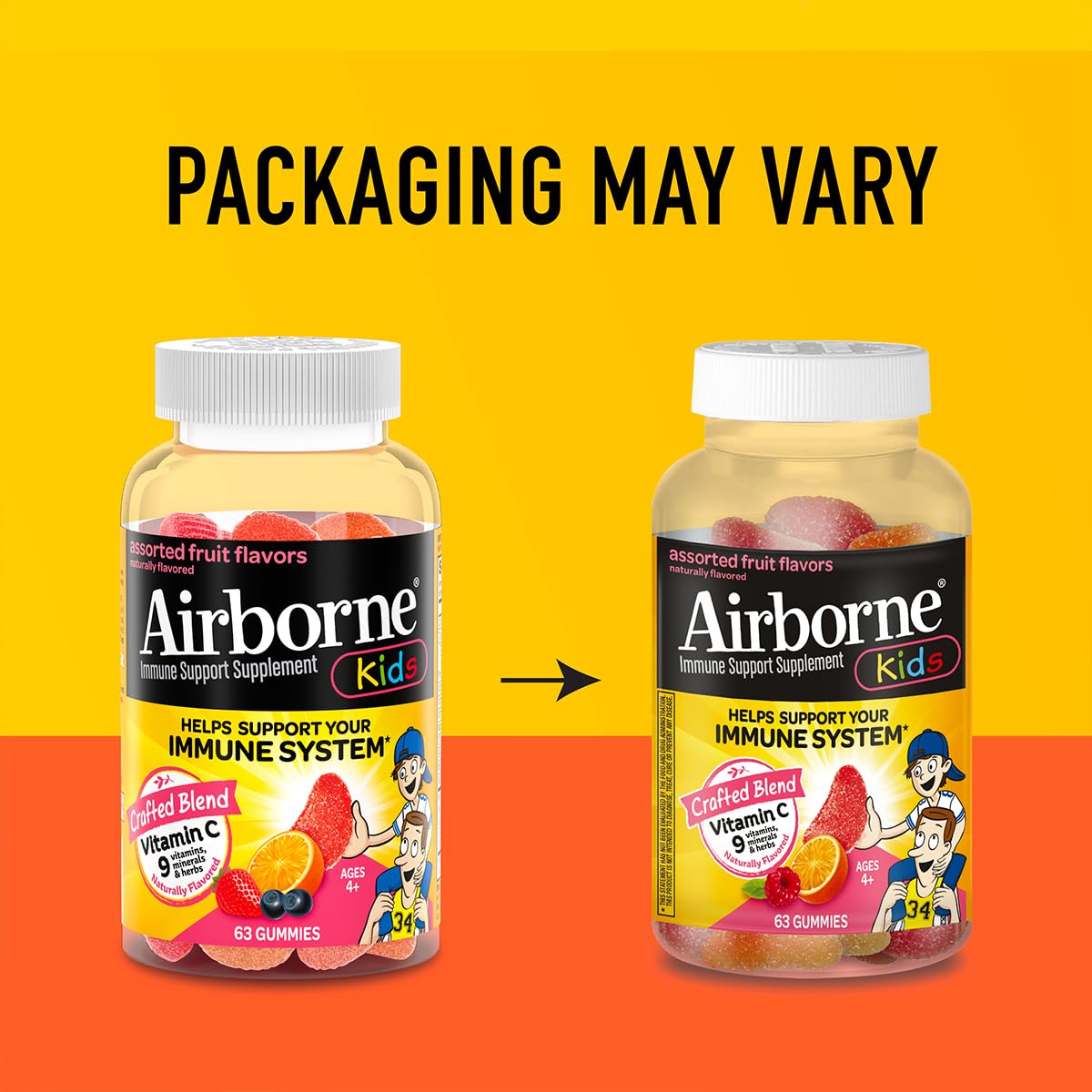 Close-up of Airborne Kids gummies texture and fruity flavor.