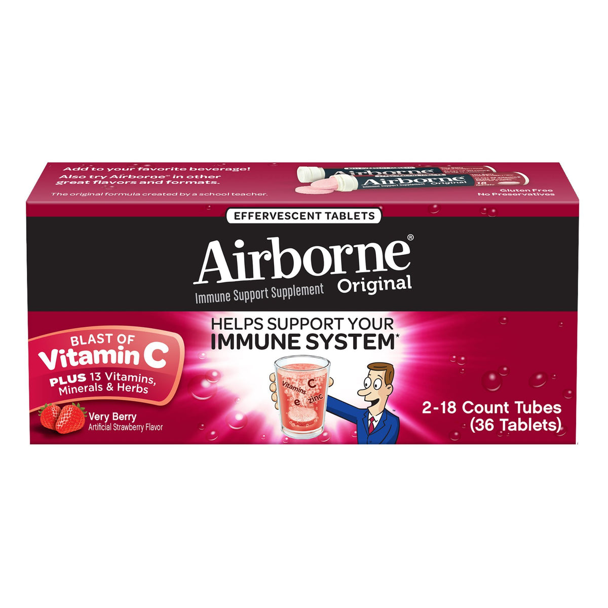 Airborne Somall Teeth Whitening Kit packaging, convenient at-home care with vitamin-enriched formula.