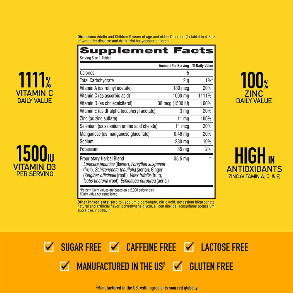 Airborne sugar-free label emphasizes gluten-free and lactose-free formula.