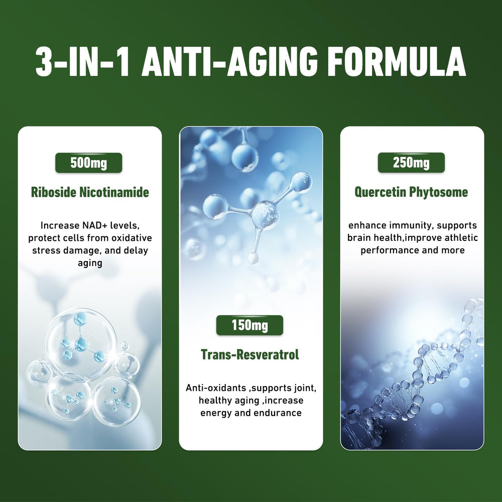 Airboy NAD supplement label close-up highlighting NR, Resveratrol, and Quercetin ingredients.