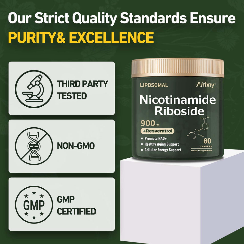 Airboy NADPlus label detail confirms ISO/IEC third-party testing for potency.