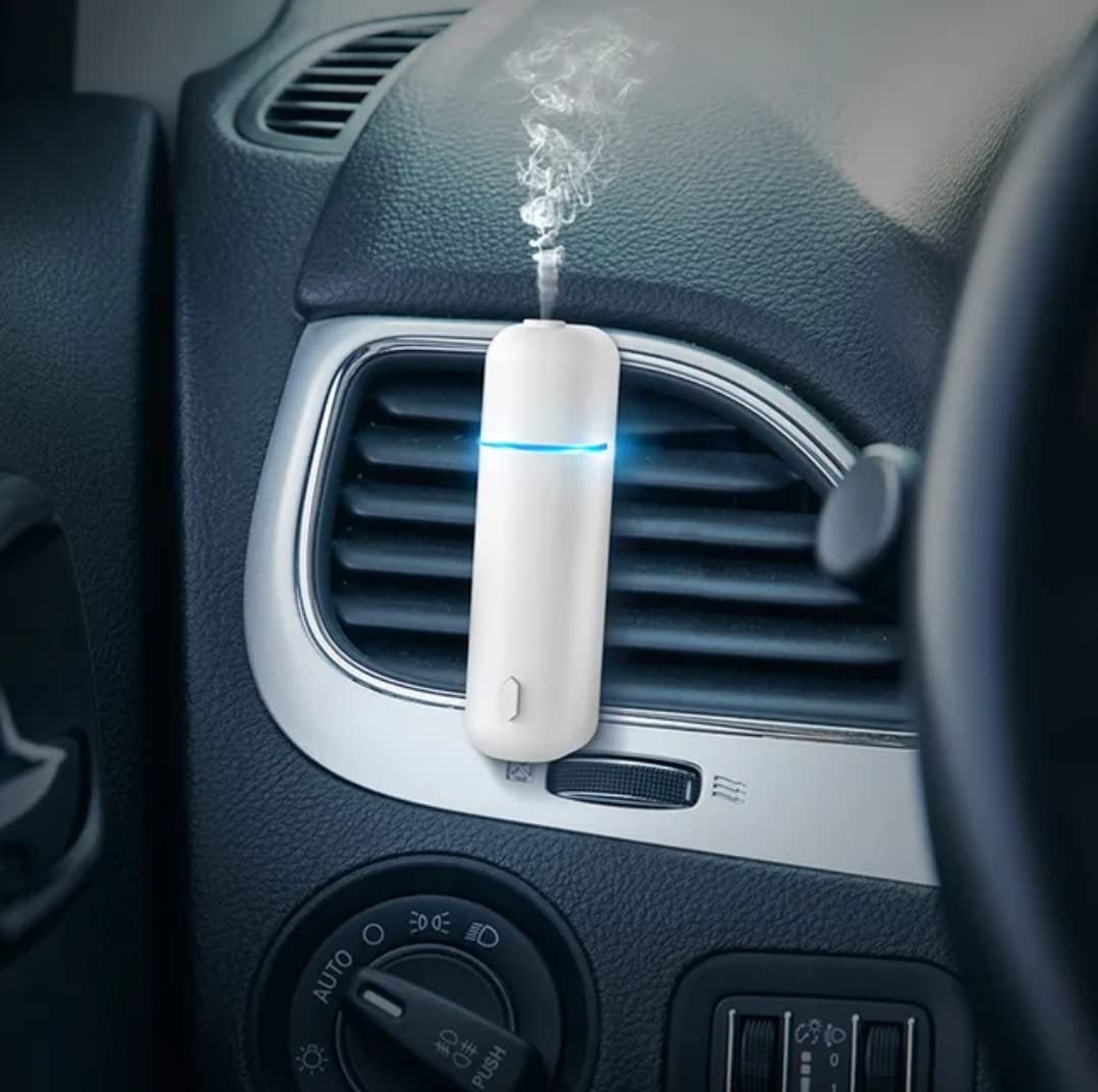 Aires Scent design-forward car diffuser complements interior with subtle scenting.