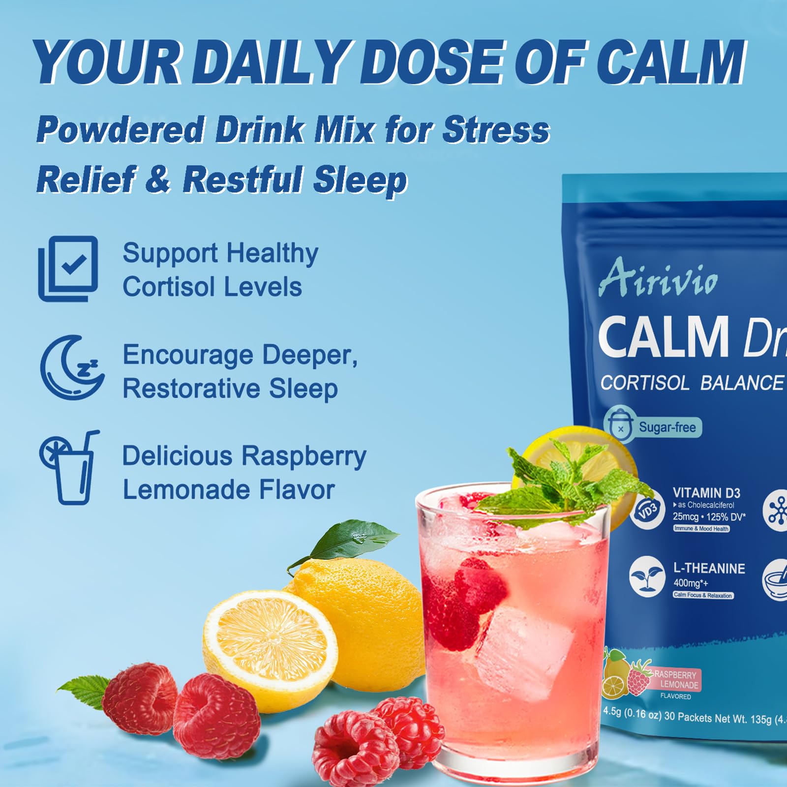 Airivio Super Cortisol Drink scoop included for precise daily dosing.