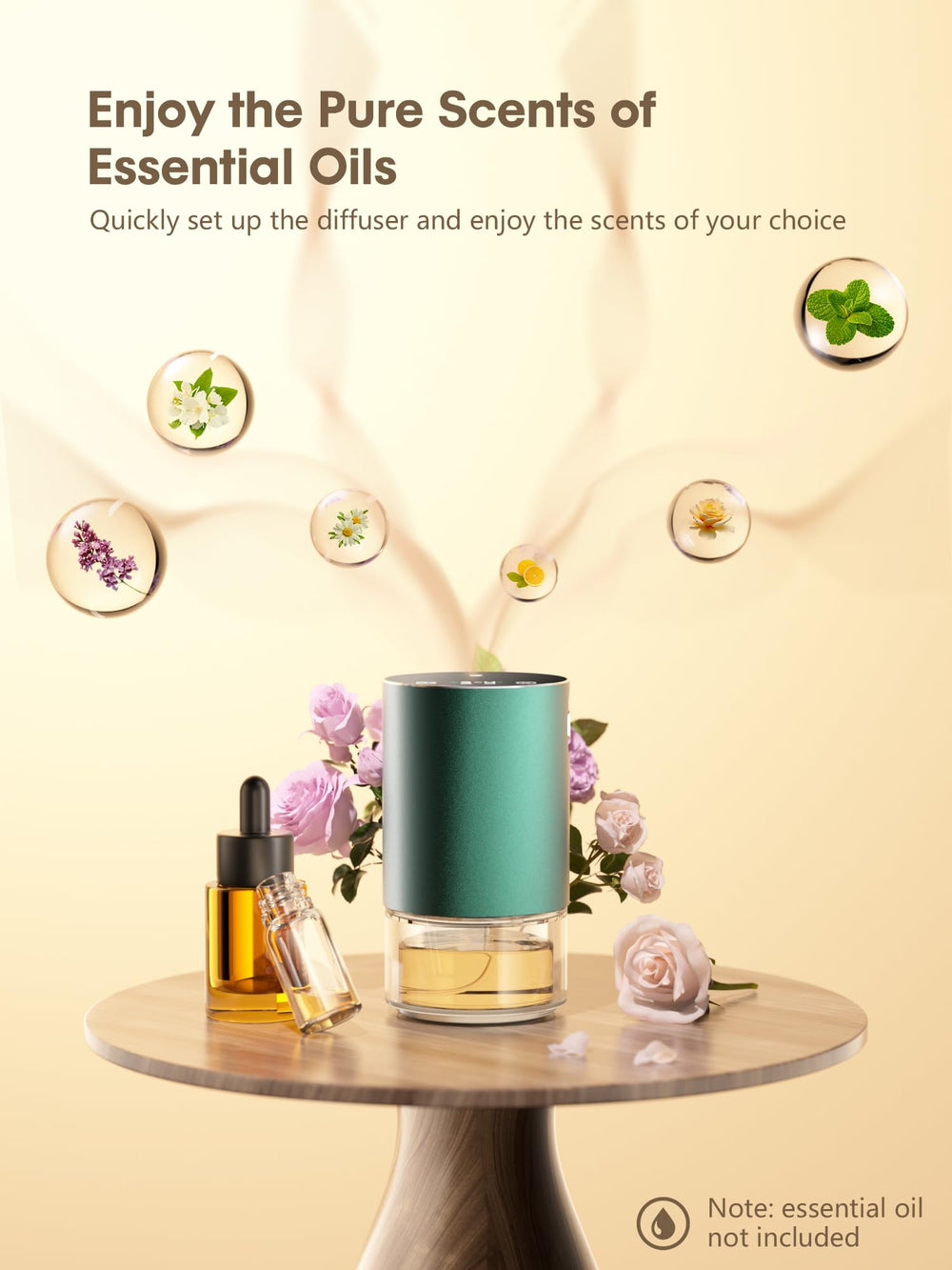 Airnasa Waterless Diffuser touch panel; intuitive control for quick scent adjustments.