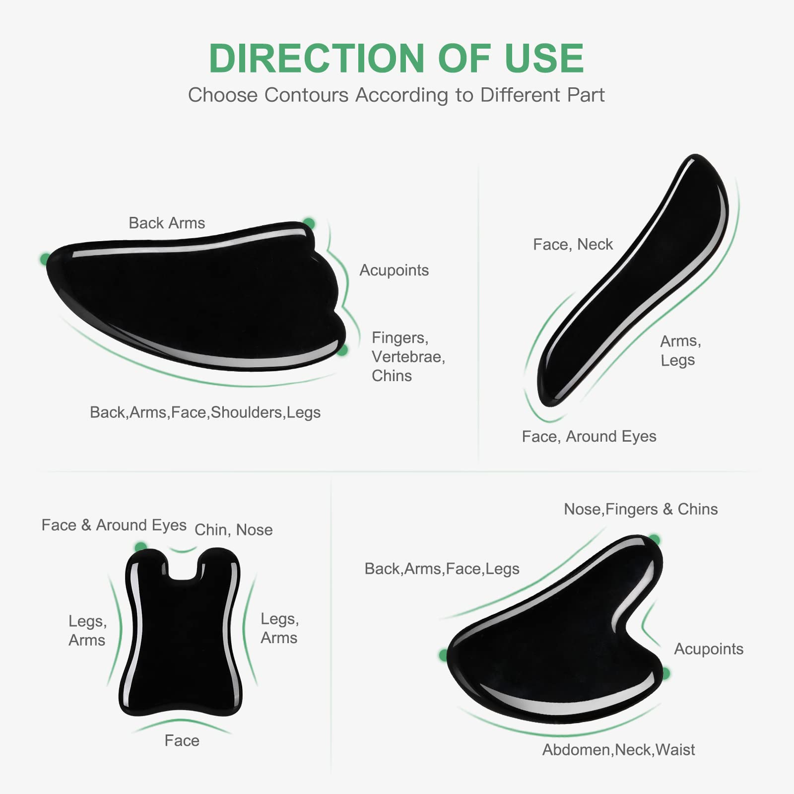 airogym Guasha heart-shaped board for facial care and relaxation