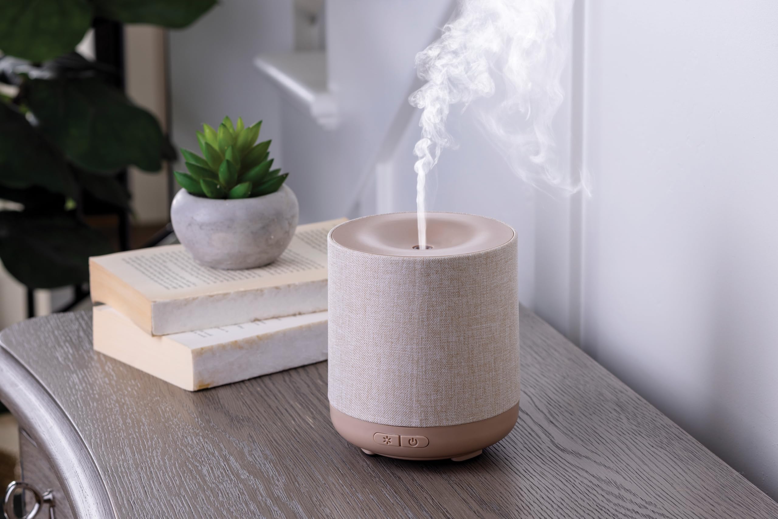 Airome Natural Linen Diffuser Sleeve enhances decor with refined textile texture.