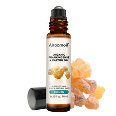 airoomoil Castor & Frankincense Roll-On eye-area for lightweight on-the-go moisture.