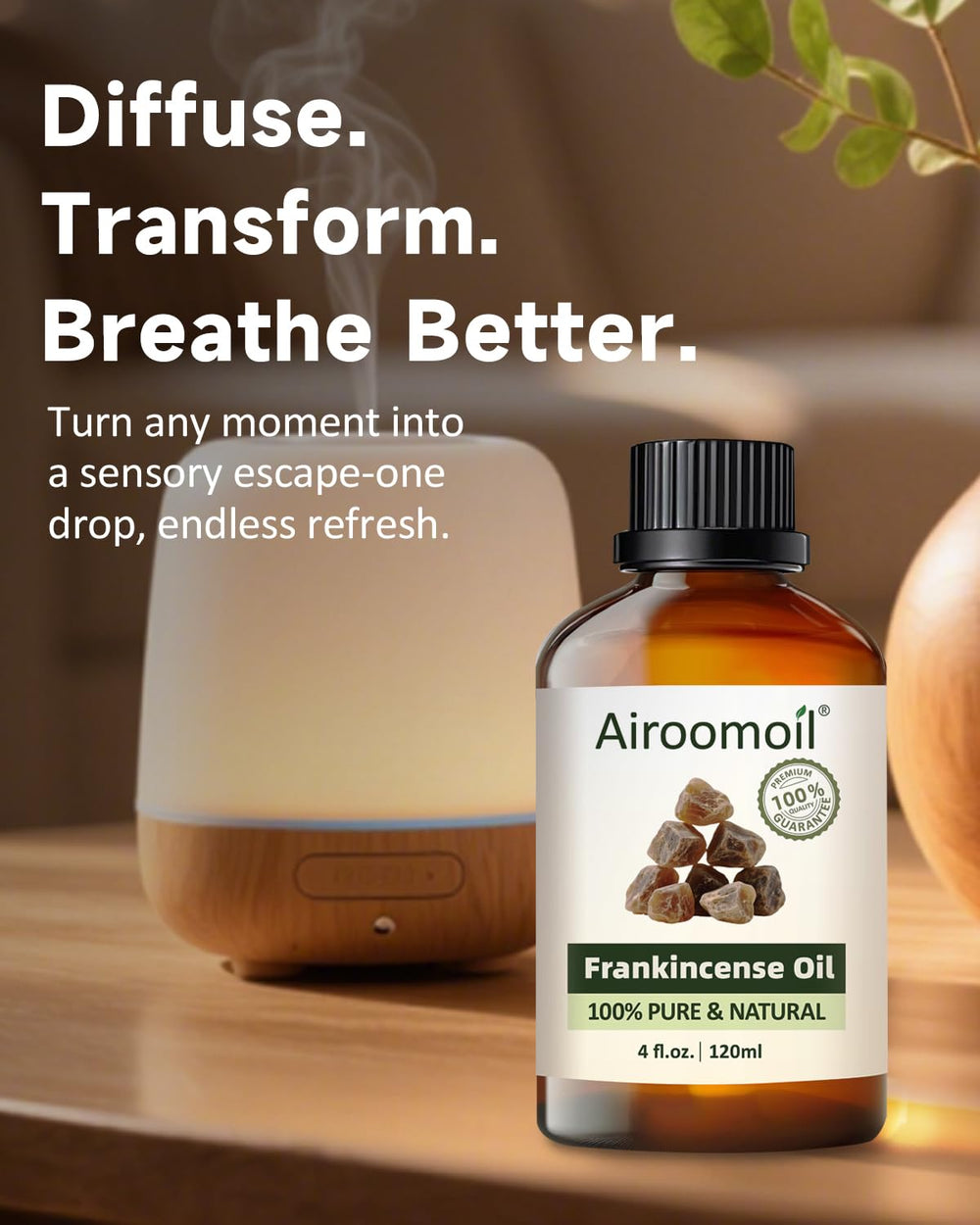 Airoomoil Frankincense candle DIY setup for cozy fragrance.
