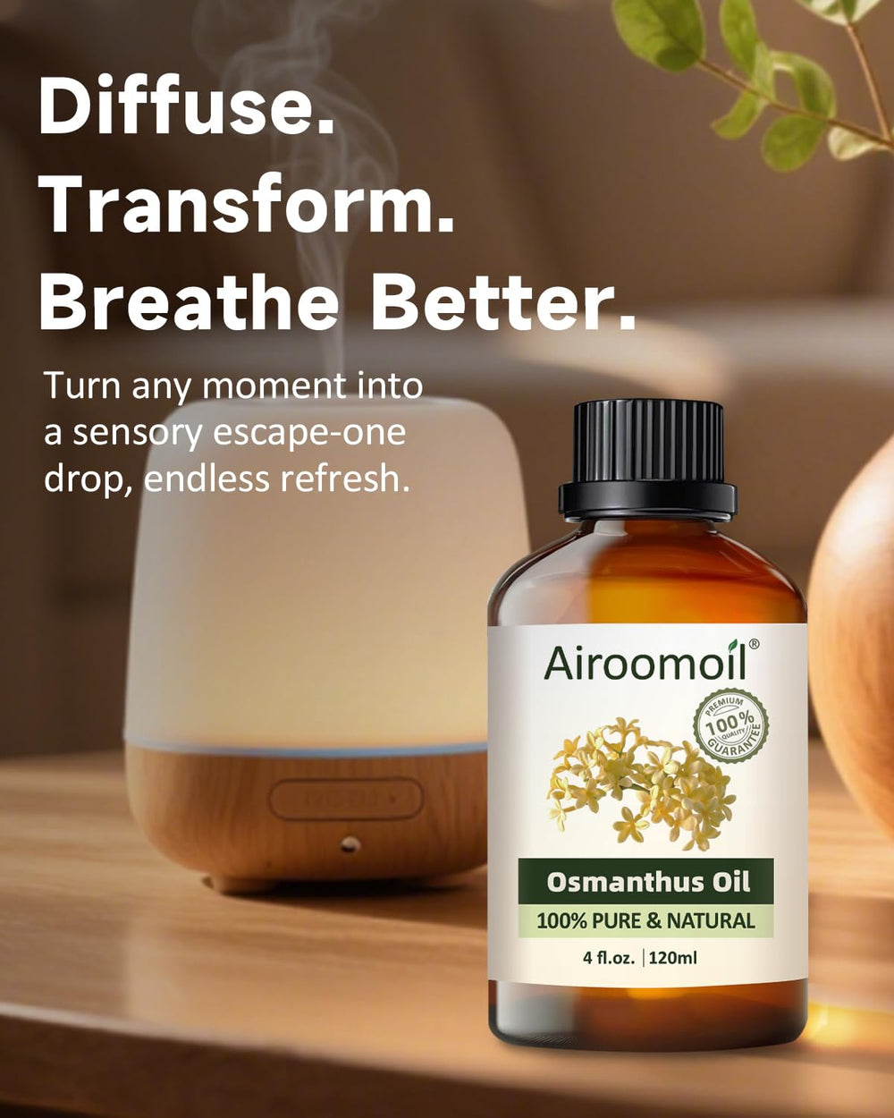 Airoomoil jasmine oil for linen sprays, scenting textiles with soothing jasmine notes.
