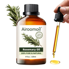 airoomoil Rosemary Essential Oil bottle front shows pure, natural aroma.