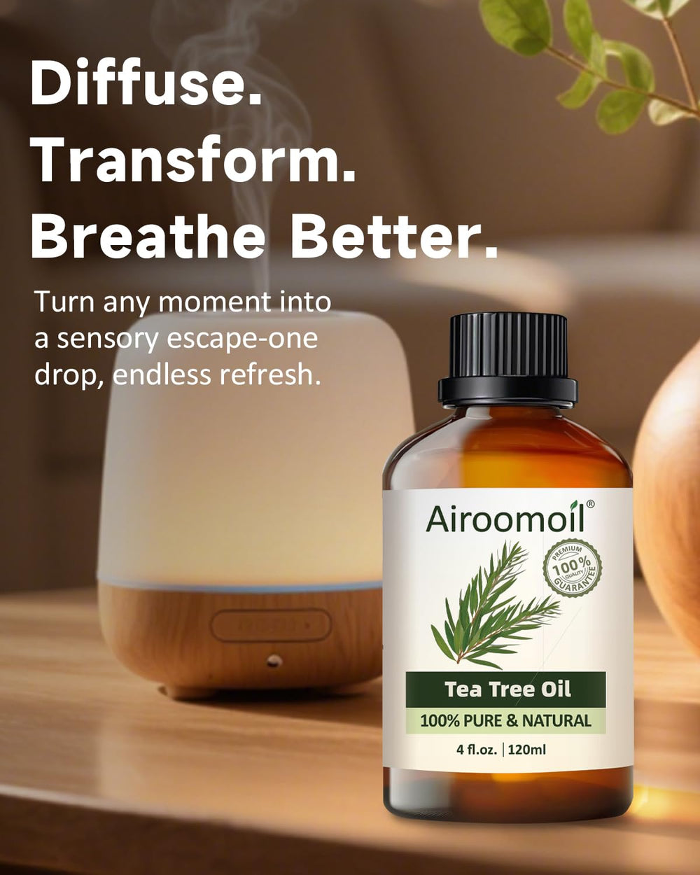 Airoomoil Tea Tree Oil added to laundry for bright, clean scent