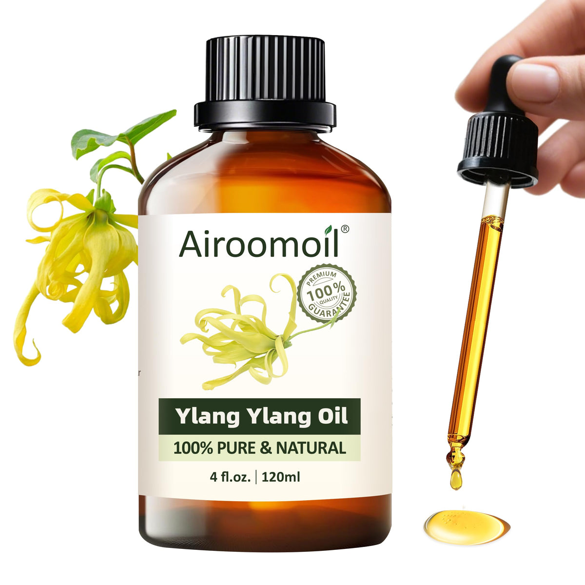 airoomoil Ylang Ylang essential oil in diffuser for relaxing tropical ambiance