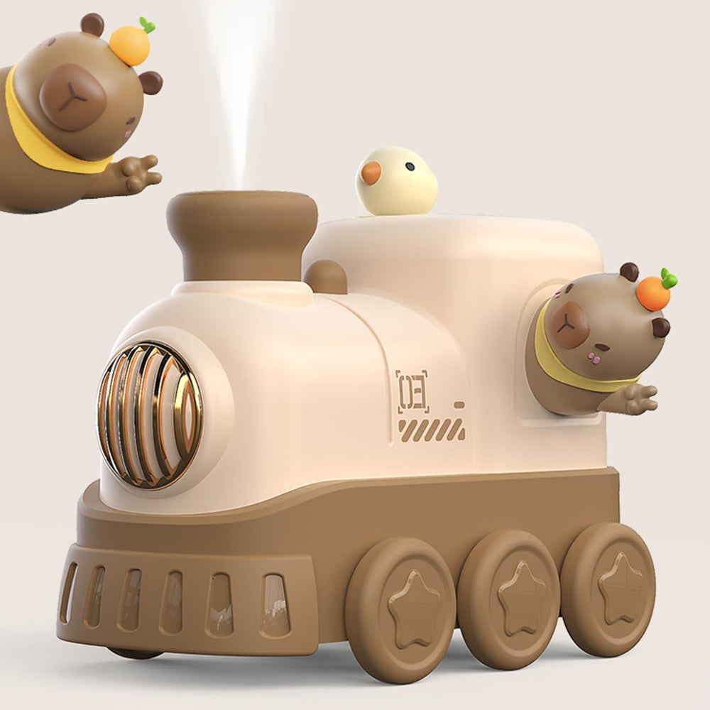 AIRPROSSING Cute Train Diffuser brown front view for bedroom humidity.