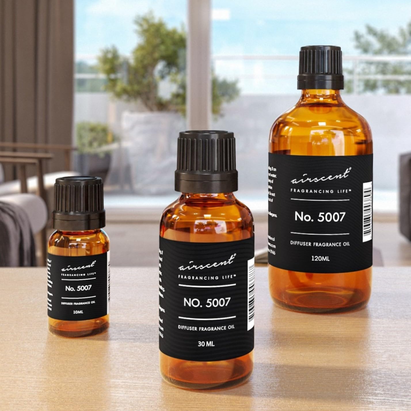 Air-Scent diffuser oil in a modern living space for calm atmosphere.