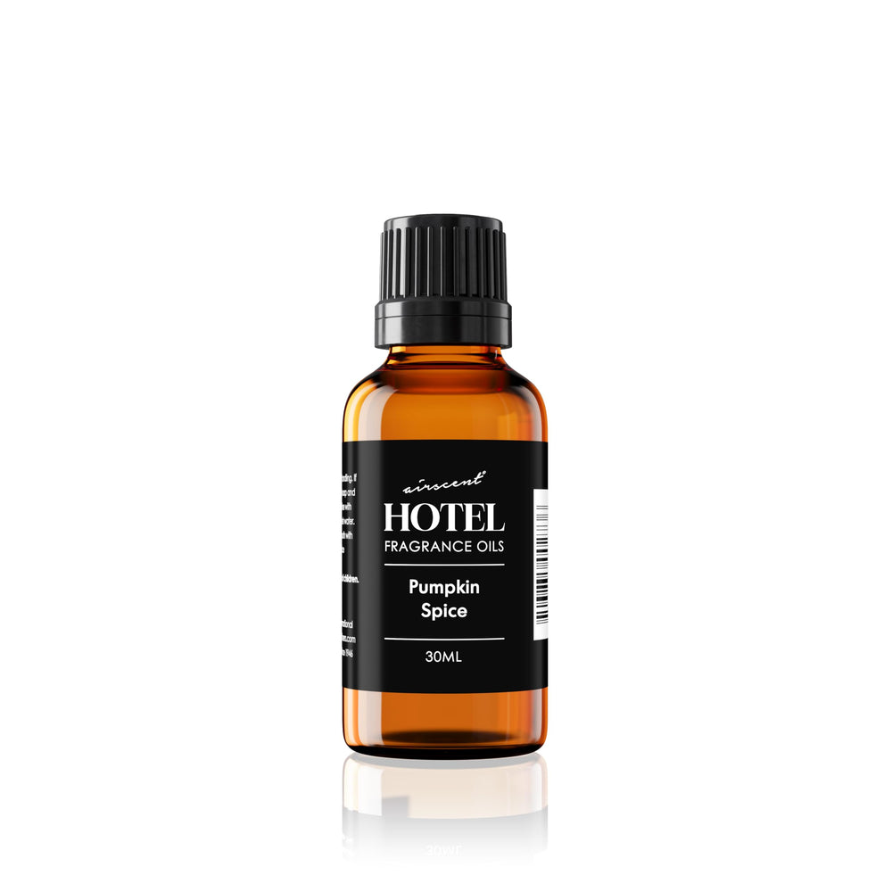 AirScent Pumpkin Spice diffuser oil bottle ready for fall ambiance in living rooms