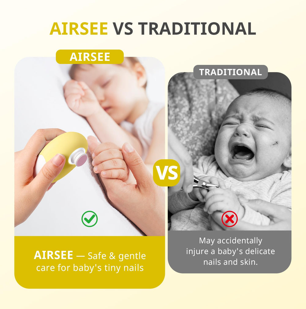 AirSee in use on a sleeping baby for gentle trimming