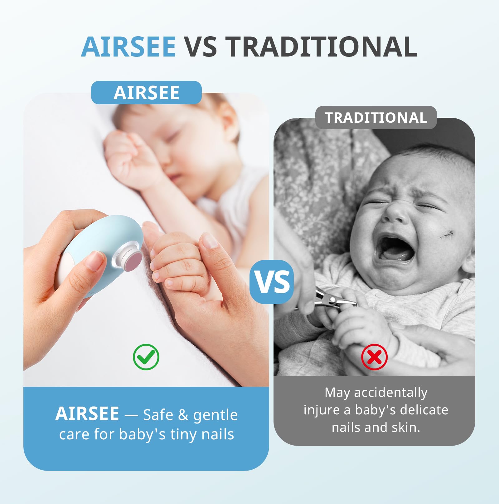AIRSEE LED ring light provides even illumination for tiny nails