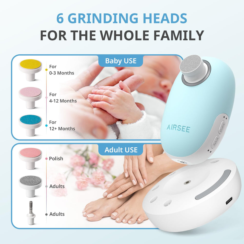 AIRSEE replacement heads offer versatile options for growing baby nails