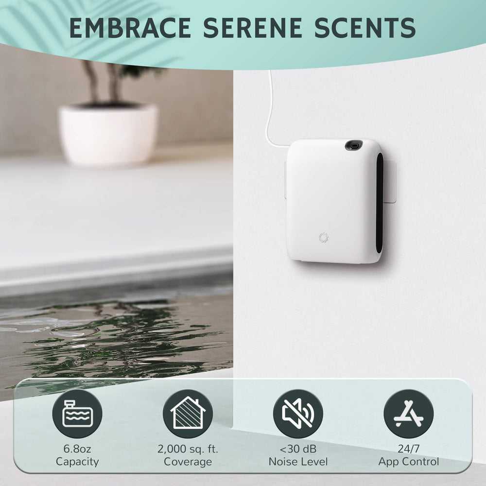 Airthereal smart app control diffuser with remote fragrance management.