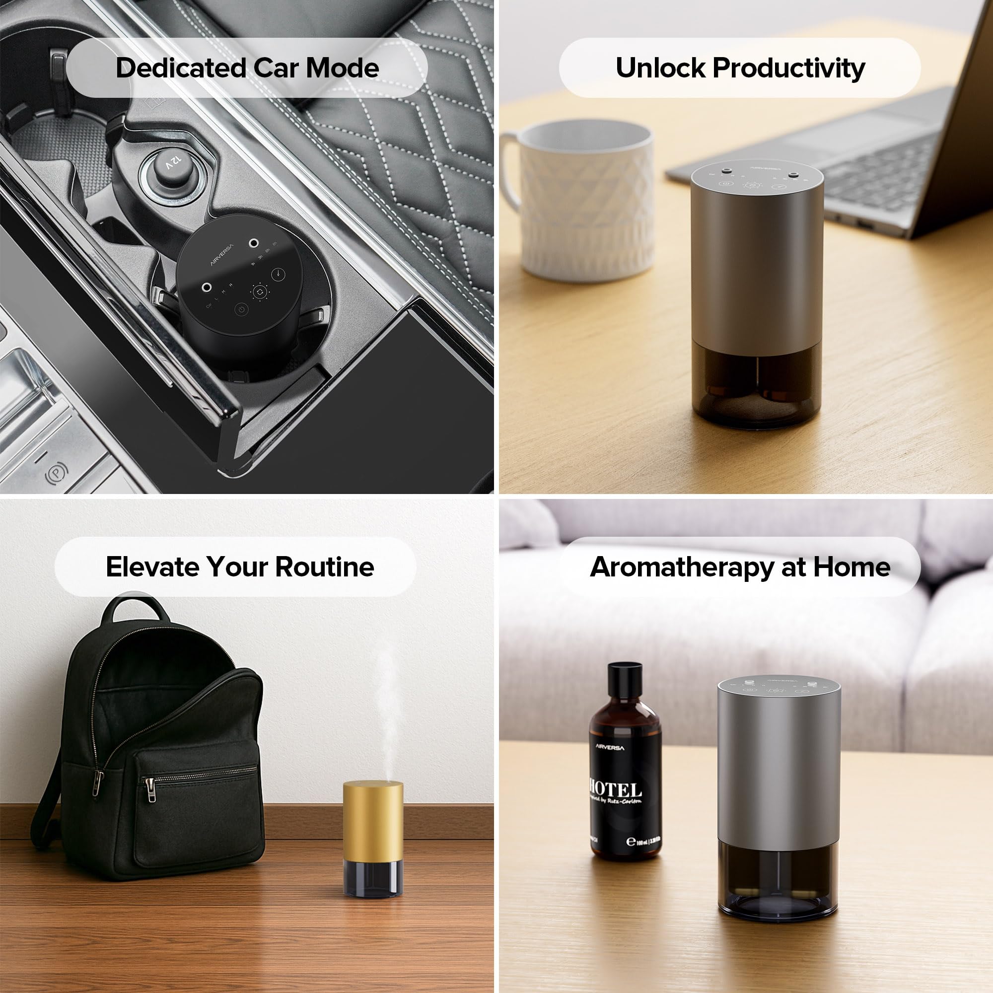 Airversa 600 sq ft coverage; ideal for large rooms with natural fragrance.