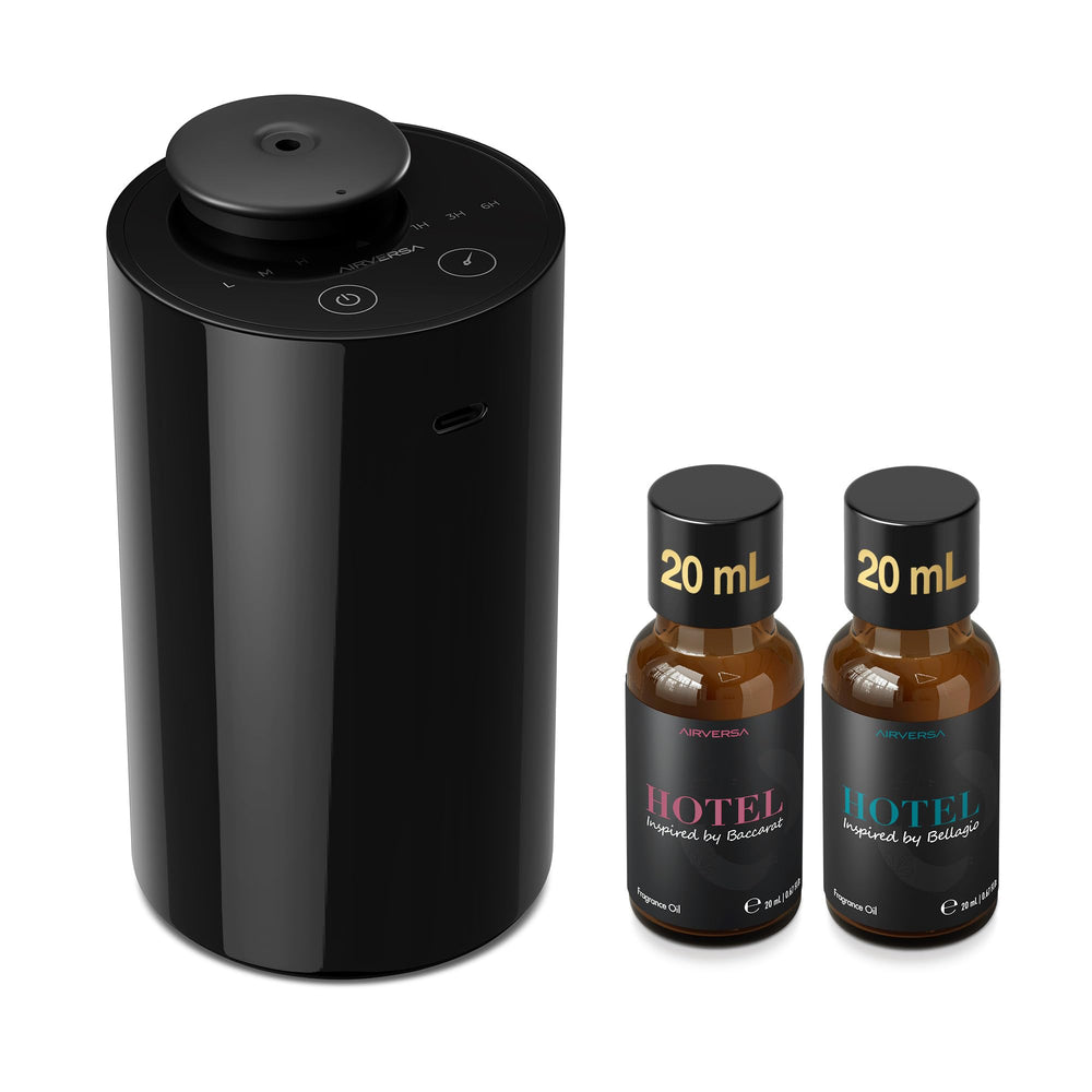 Airversa AN6Kit-3 diffuser in car cupholder for on-the-go fragrance.