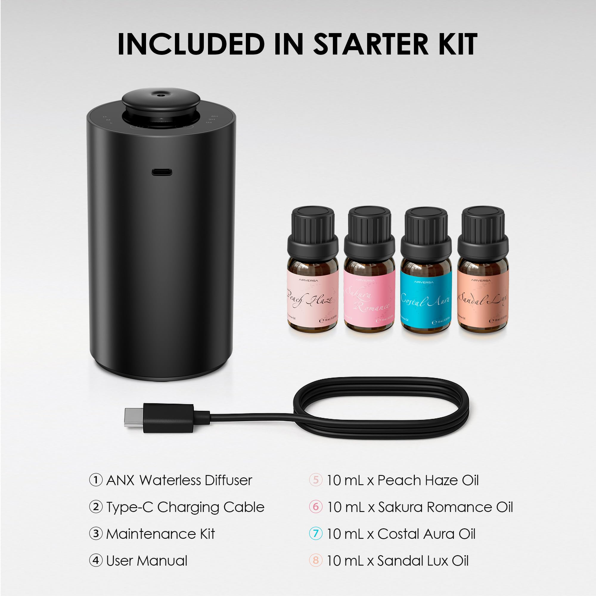 Airversa battery-powered diffuser with USB-C charging