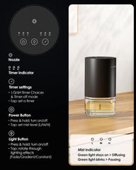 Airversa Desert Titanium diffuser with LED ambient lighting in three color modes.