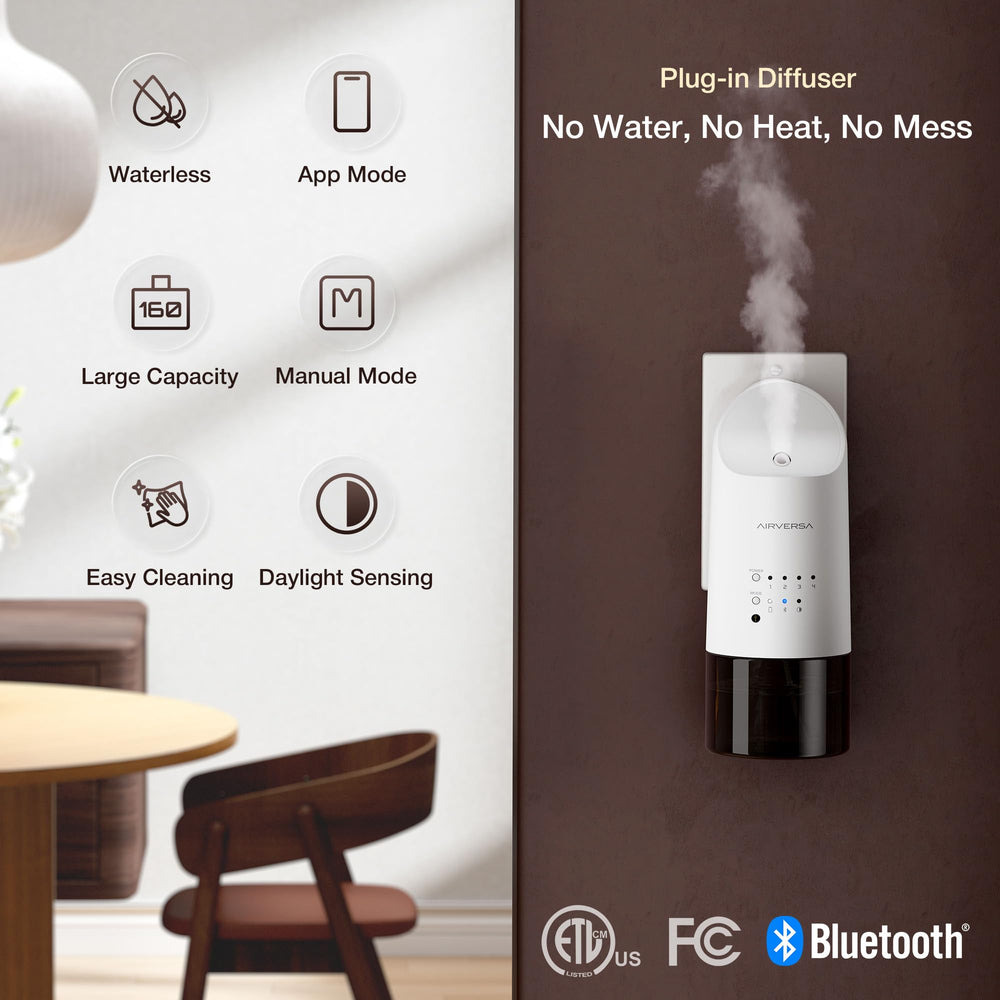 Airversa app-control interface showing customizable mist levels for personalized scent
