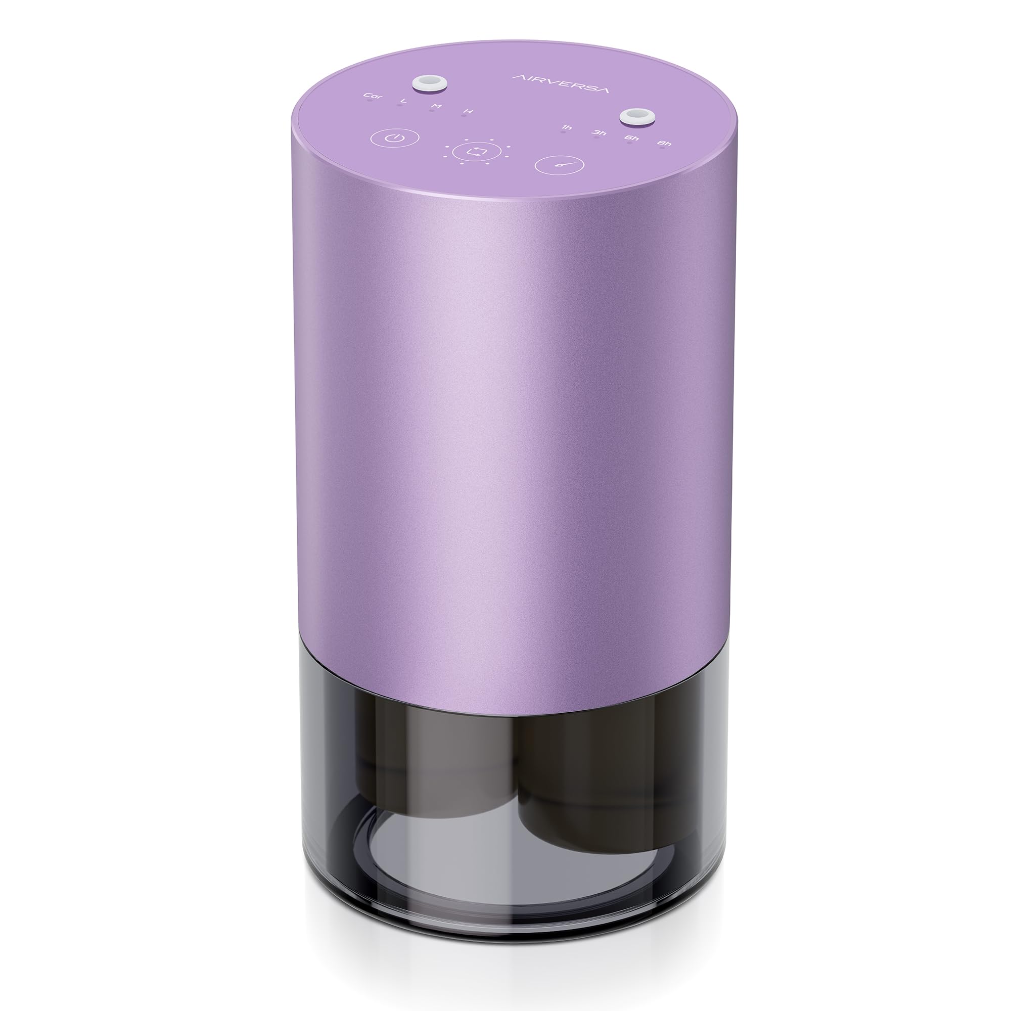 Airversa dual-nozzle waterless diffuser in lavender finish fills large rooms with balanced fragrance.