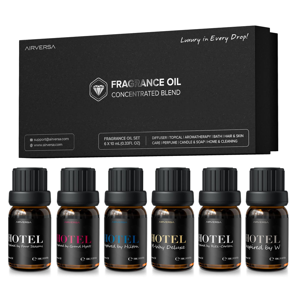 Airversa hotel scent diffuser oils set of six 10ml bottles for premium home ambiance
