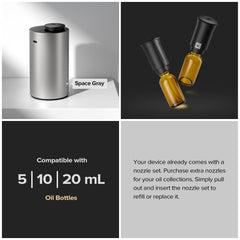 Airversa portable diffuser with cordless design enables aromatherapy anywhere.