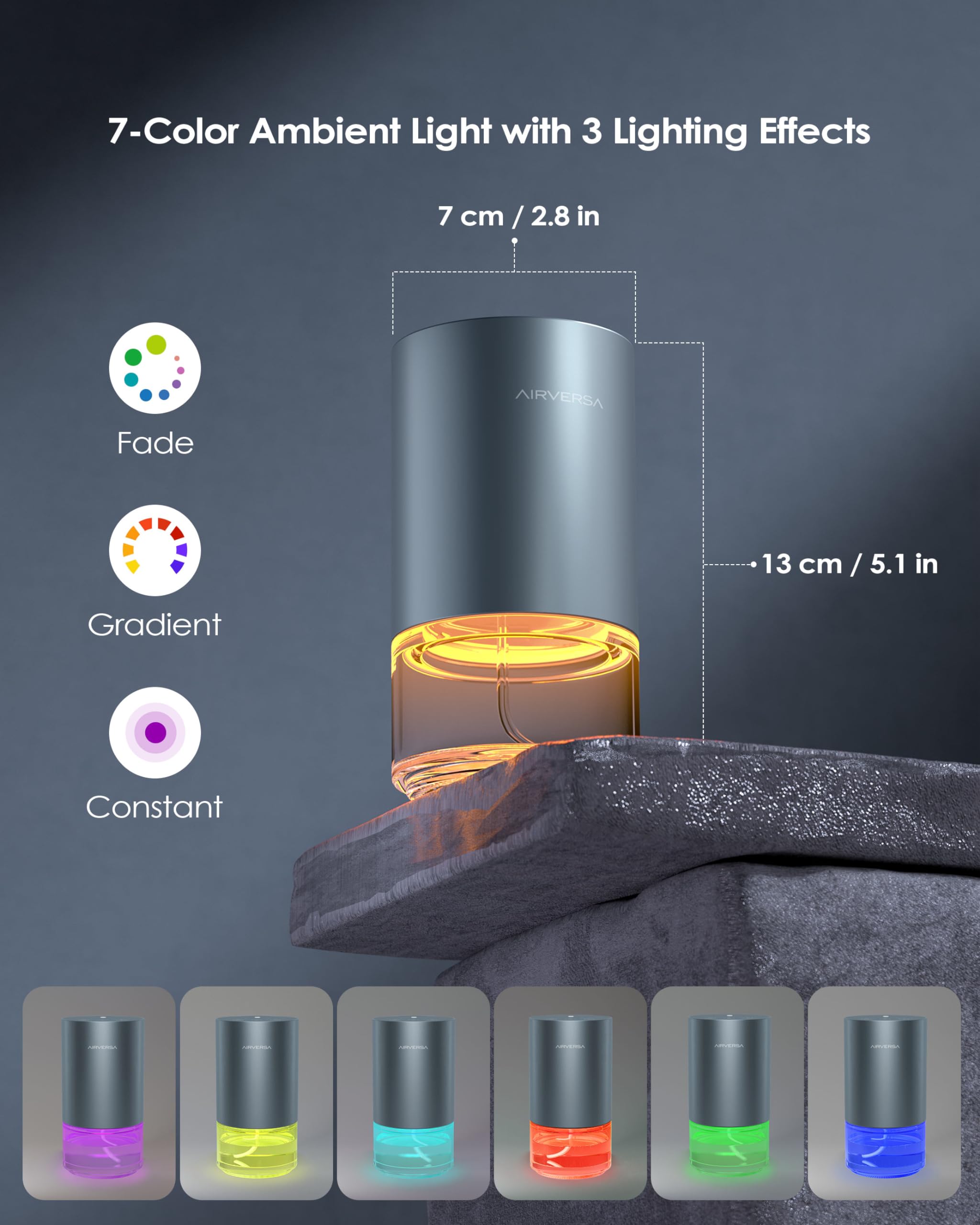Airversa 36-hour battery supports days of portable fragrance.