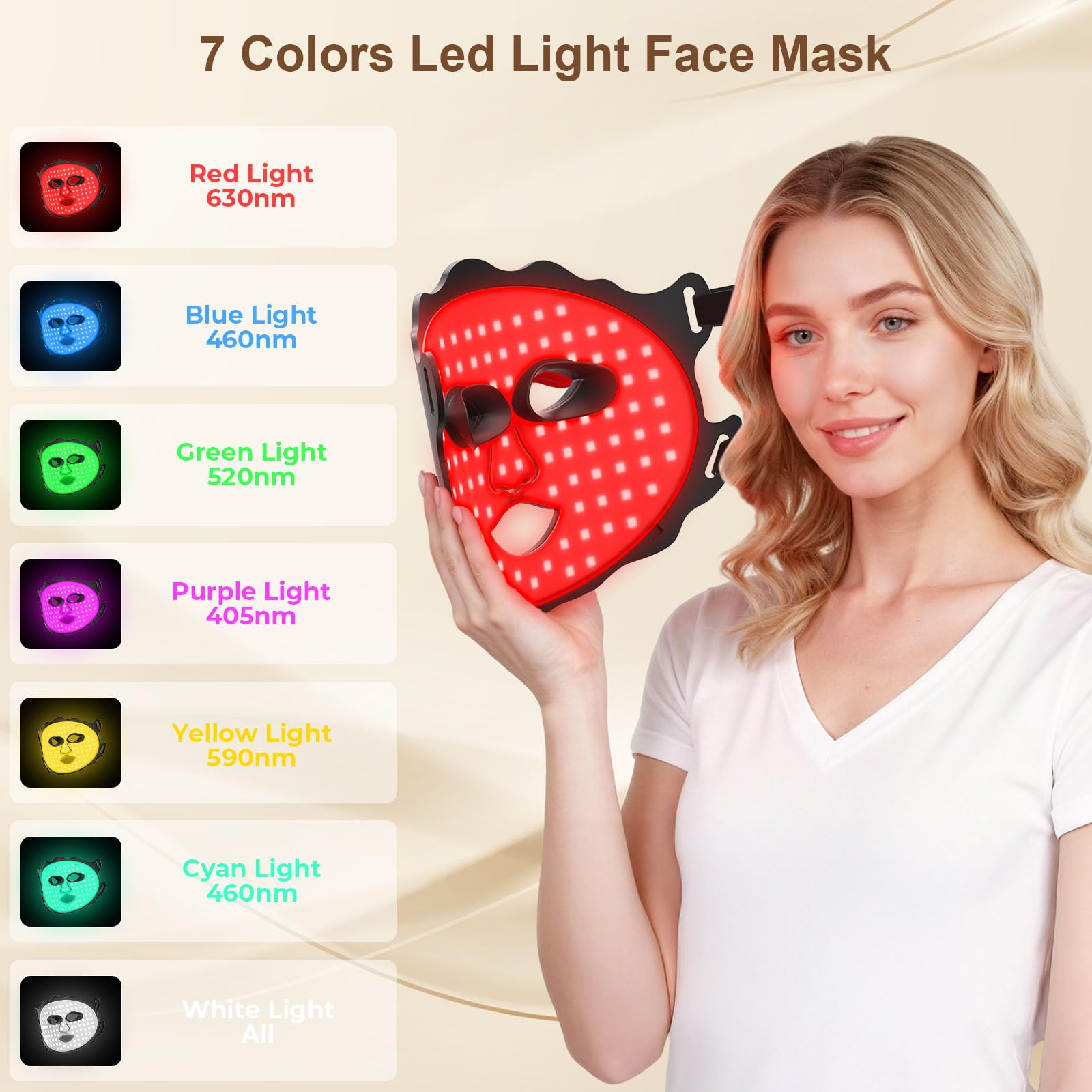 AIUO LED face mask designed for comfortable, effective home use