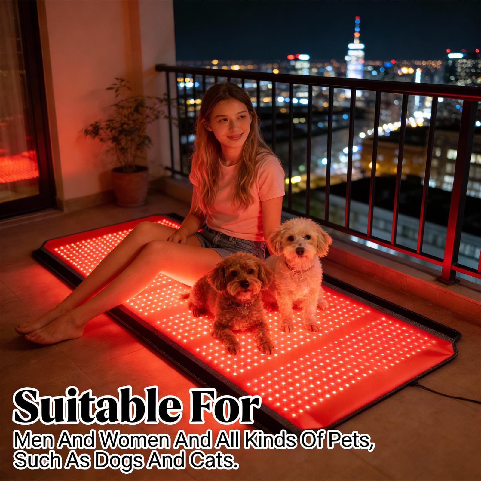 AIWOXING 1260 LEDs close-up shows dense LED array for effective therapy.