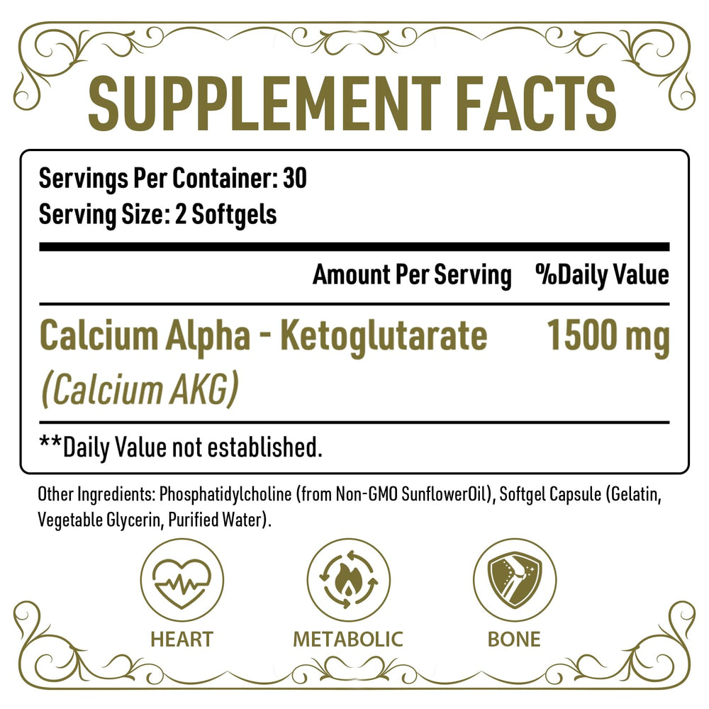 AJAXERRUE Liposomal Ca AKG softgels close-up highlighting absorption.